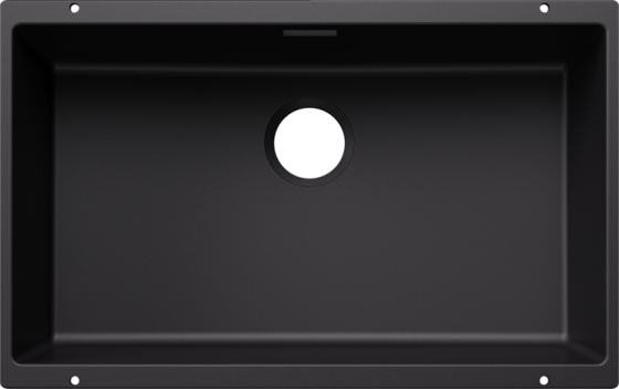 BLANCO 527802 Sink SUBLINE 700-U black without drain set Silgranit