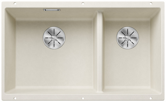 BLANCO 527167 Sink Subline 430/270-U white soft InFino manual Silgranit PuraDur