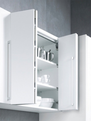 K-HETTICH WingLine S Pull2MS, 3 kg, 600 mm, 2 hinges S, right, grey