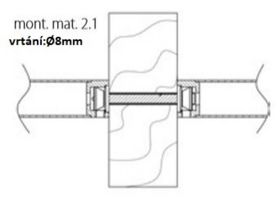 TWIN HANDLE MONT.MAT 2.1 WOOD, PLASTIC, METAL pair mounting TS 40-55mm