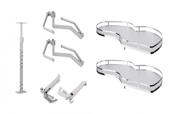 StrongWire pull-out shelves,w. dumper,classic 450mm,R,grey bottom/reiling chrome