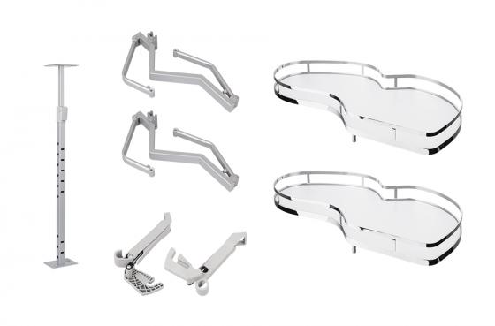 Strongwire Corner Shelf, Classic, Soft-Closing, 450Mm, Right, White/Chrome