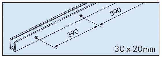 HAWA 057.3056.250 Porta 100 GF/GFO guide U profile 2.5m anodized