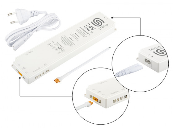 StrongLumio power supply 24V - 100 W (8x mini connector + 1x 3PIN connector)