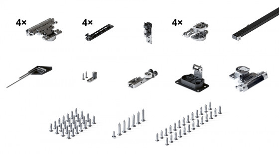 HAWA 31507 Folding Concepta III 25 Pull basic set, 1900 - 2700 mm