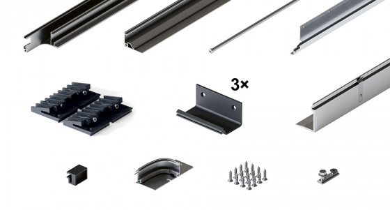 HAWA 31515 Folding Concepta III 20/25, track set 2 doors, right, alum. anodized