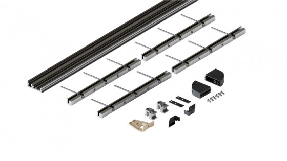 HAWA 52091 Folding Concepta III bottom profile for 4 doors silver