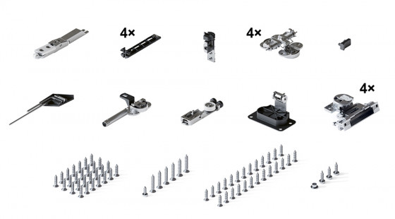 HAWA 31505 Folding Concepta III 25 Push basic set, 1900 - 2700 mm