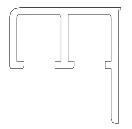TERNO Frontalino bottom guide profile stainless steel 1191 / A 3m TERNO Frontalino bottom guide profile stainless steel 1191 / A 3m