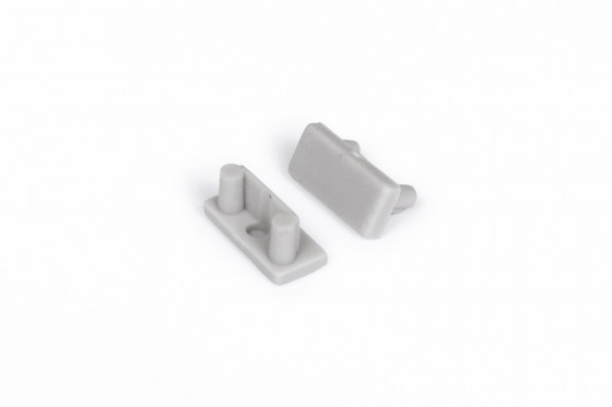 StrongLumio  end caps for Begton 12 profile, flat, light gray (pair)