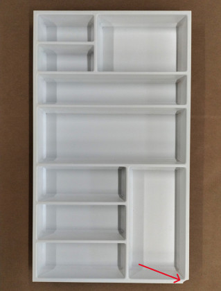 Cutlery tray SKY 500/90 (822 x 474 mm) white - DAMAGED