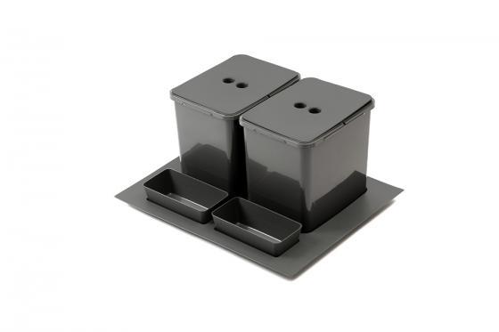 StrongBins sorter 2x16 l for cabinet with drawer, width 600 mm, anthracite