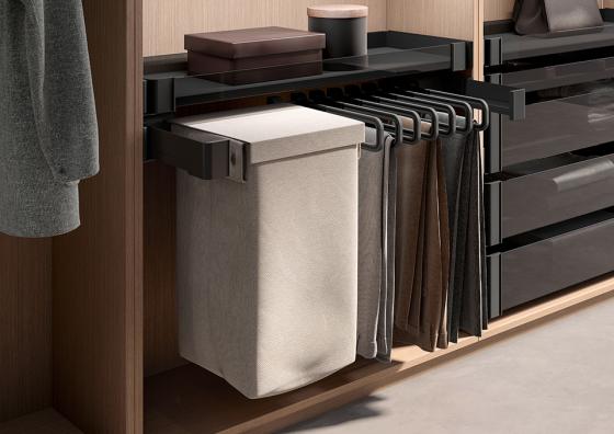 KES Conero storage set for trousers & laundry, 475/410-470 mm black