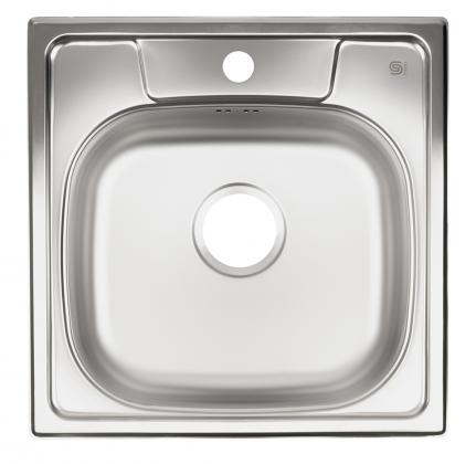 StrongSinks S1 Eko Sink stainless steel satin/top brush. 488x488,top inst.