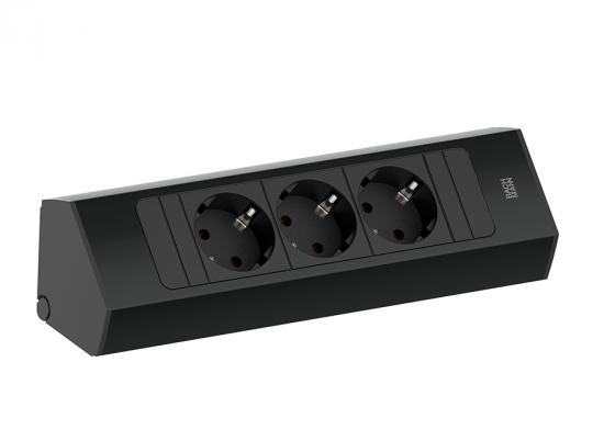 BACHMANN 932.100 Casia 2 , 3x230V, black RAL 9005 schuko