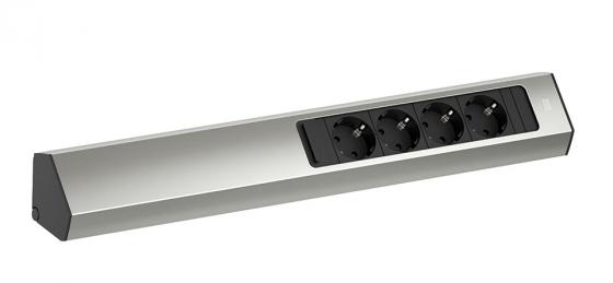 BACHMANN 932.004 Casia 2 , 4x230V, stainless steek look schuko