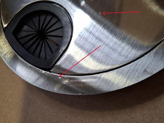 STRONG Cable bushing steel 80mm brushed steel