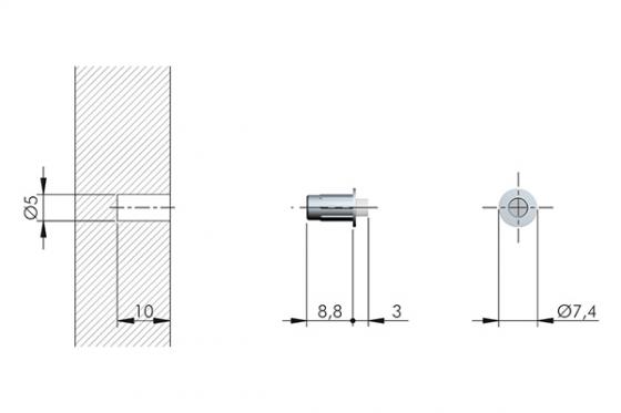 IF-silencer door screw Flex 5mm 10x3mm anthracite