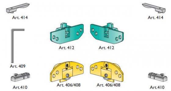 TERNO fitting set for sliding doors, 1 door, 30kg TERNO fitting set for sliding doors, 1 door, 30kg