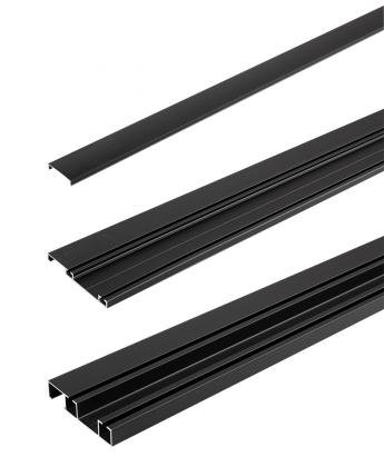 StrongLine Piato top and bottom guide, cover rail, 2m, black anodised