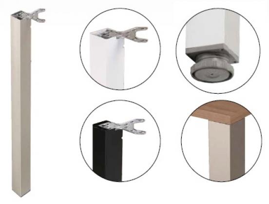 StrongLegs table leg TA001, 710R/80x80mm, black mat