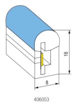 StrongLumio flexible silicone profile 8x16mm for LED strips up to 10W/m, 10mm