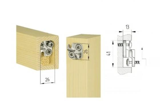 KNAPP K047 DUO 26/26mm joint for wooden profiles