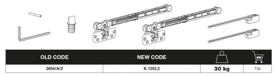 TERNO Living Top fittings set for inset wooden doors 2x damper 30kg