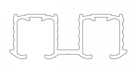 TERNO Living Top upper line double 2652/A anodized silver 2m 30kg