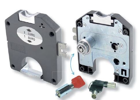 SISO Coin lock "R" - 10CZK flat key