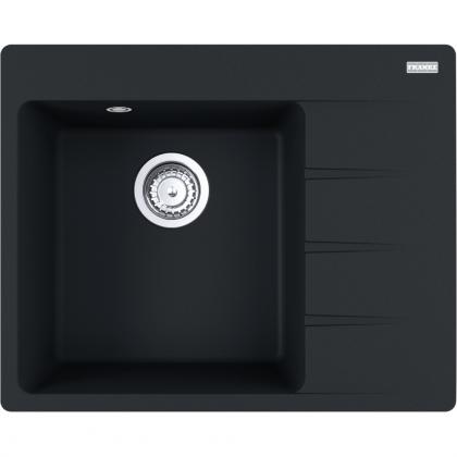 FRANKE Sink CNG 611-62 TL/2 620 x 500 matt black drain on the right