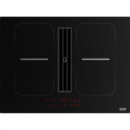 FRANKE Induction hob with extractor hood FSM 7081 HI black glass/white graphic