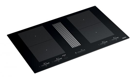 Franke Induction Hob With Integr.Chimney Hood Fmy 8391 Hi Black Glass/White Gr.