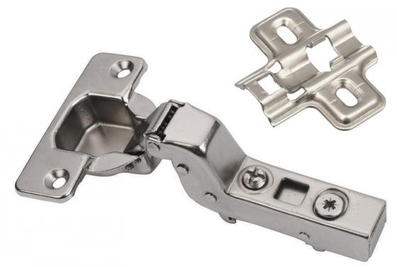 K-StrongHinges S5 hinge clip inset, w.damp.,110°, mount.plate, screw