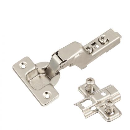 K-StrongHinges S3 hinge clip inset w/o.damp.,110° screw,mount.plate, euro