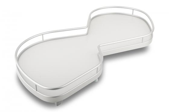 Kes 047919 Lemans Ii, Corner Shelves, Arena Classic, 400Mm, Left - Grey/Silver