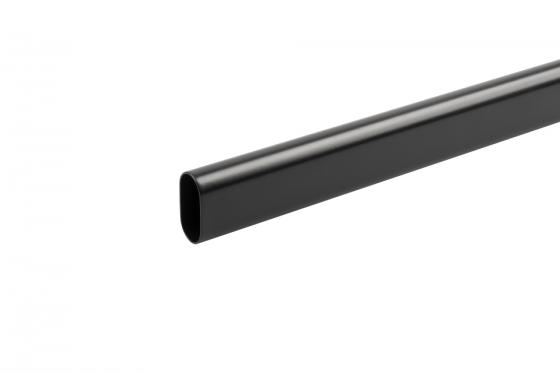 StrongWire wardrobe rod-oval, 15/30/3000mm, black