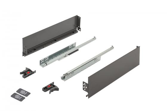 K-StrongMini drawer 121/270mm, soft-close partial extension 25kg, grey