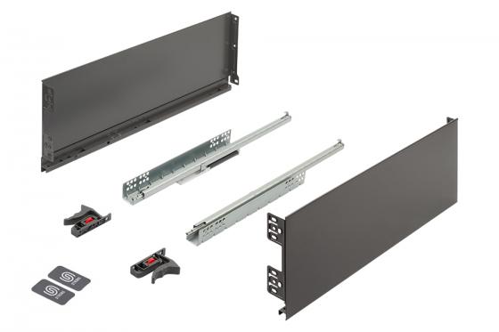 K-StrongMini drawer 185/270mm, soft-close full extension 30kg, grey