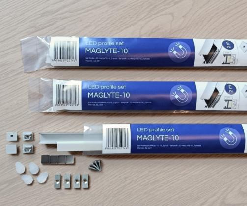 StrongLumio sada LED profil Maglyte 2m+příslušenství,stříbrná elox