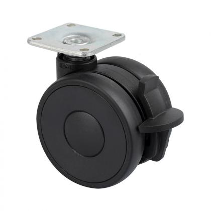 Tente Castor Linea 65Mm With Brake 70Kg Black