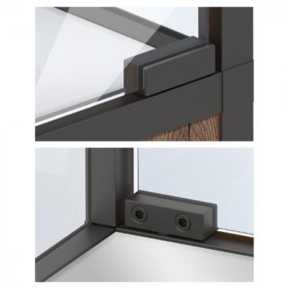 HETTICH 9303928 Cadro glass door hinge with stop, set, matt black