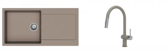K-StrongSinks S3 Set Sink Zala 1000x500mm granite beige + Tap Neris beige