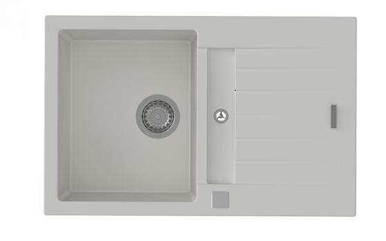 StrongSinks S3 Sink granite Vardar 780, 780x500 mm, with drain and tray, white