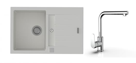 StrongSinks S3 Set sink Vardar 780,780x500mm,gran.white+mixer tap Stréva,chr.
