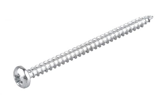 Screw Pz 4X60Mm Halfround Head Cross Zinc White