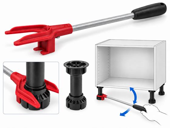 SCILM Tool for the easy adjustment of legs for carcases