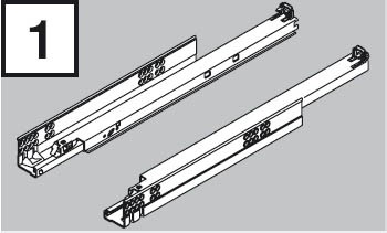 BLUM 560H4000C Tandem full extension Tip-on 400mm