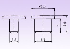Installation hole cover cap 8mm white