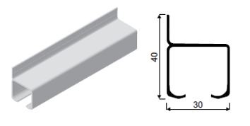SEVROLL 50454 guide INTER B 35kg for wall 1.5m